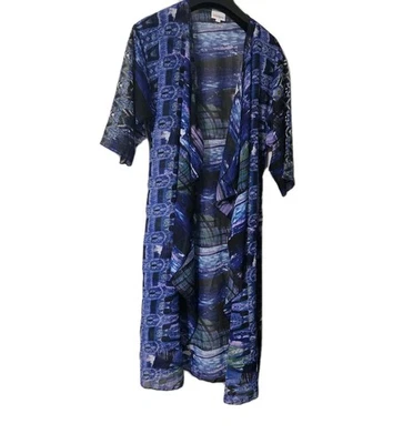 Lularoe Shirley Women's Kimono Size Small Sheer Lightweight Blue NEW - Image 1 of 4