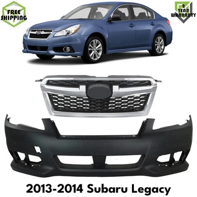 Front Bumper Cover Primed Plastic & Grille Assembly For 2013-2014 Subaru Legacy Foto 1 de 4