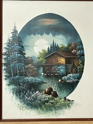 Original Signed By Nathan Oil Painting on  Canvas 8"x10" Bob Ross Style - Image 1 of 4