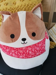 Squishmallow 12" Reginald The Corgi Red Bandana - Picture 1 of 3