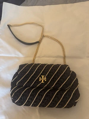 TORY BURCH Medium Kira Chevron Convertible Quilted Shoulder Bag Black very good  - Image 1 of 4