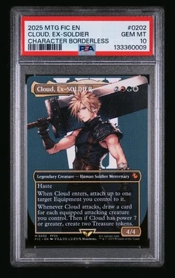 MTG Final Fantasy Cloud Ex-SOLDIER Character Borderless Card PSA 10 - Image 1 of 2