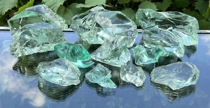 12 Seafoam Green Ocean Bubbles Glass Cullet Slag Lot Total 4 lbs 6 oz Blenko - Picture 1 of 14