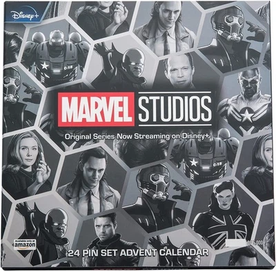 Marvel Studios 2021 Advent Calendar Limited Edition 24 Enamel Pin Set in Box - Image 1 of 4