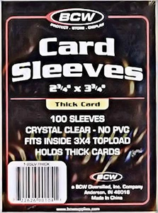 1 pack of 100 Individual Thick Card Sleeves BCW No PVC Jersey Game Used Card - Picture 1 of 1