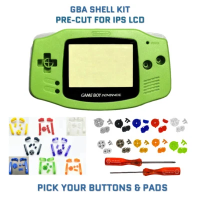 Nintendo Game Boy Advance GBA Shell KIWI GREEN PRE CUT Housing V2 IPS READY - Image 1 of 4