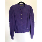 Vintage Geiger Austria Purple Wool Cardigan Sweater Jacket Sz EU 40 / US M