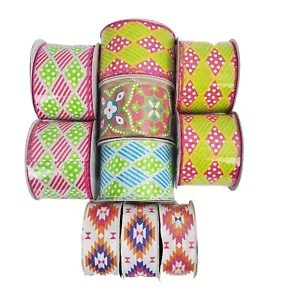 Premium Ribbon Lot 10 Adult's Spring Craft Making/Wreaths Vibrant Wired New - Picture 1 of 9