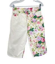 Vtg Bongo Monsanto Long Shorts SZ 9 Denim Floral & Solid Two-Tone High-Rise RARE