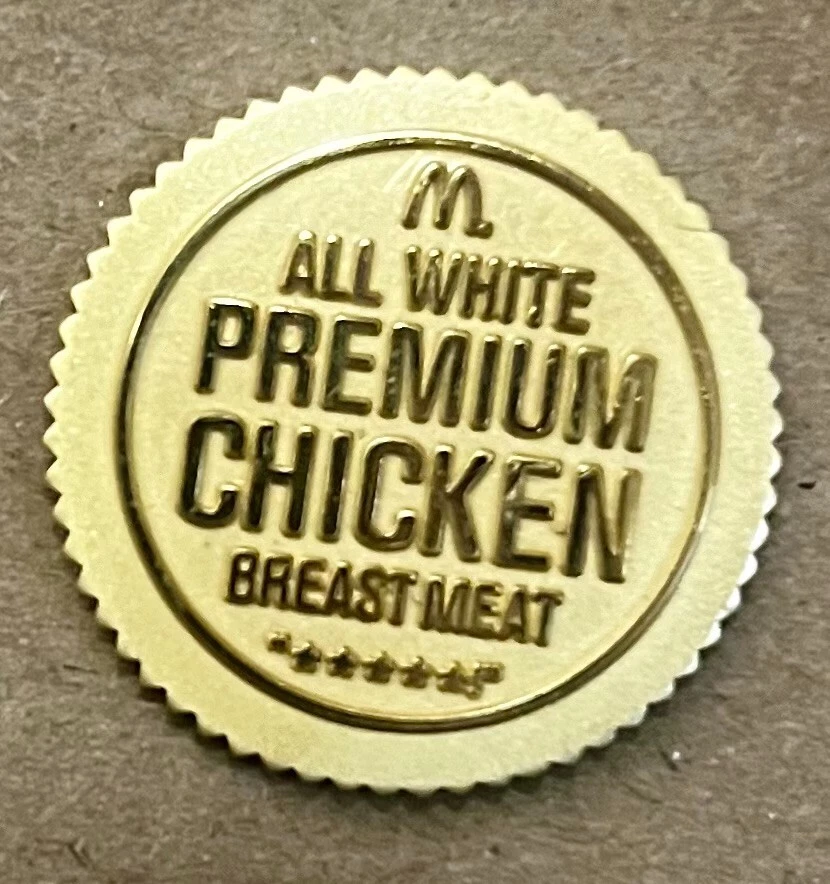 McDonald's All White Premium Chicken Breast Meat Collectible Lapel Hat Pin - Image 1 of 1