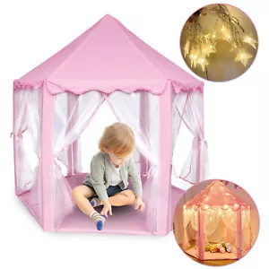 Kids Play Tent Princess Tent Indoor Girls Game Toys Playhouse with Star Lights& - Picture 1 of 10