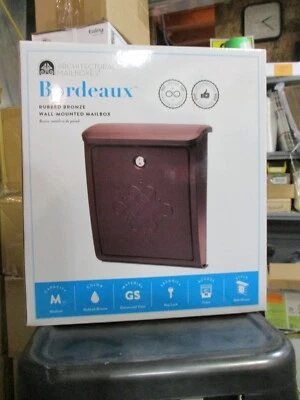 New, Free Ship, Bordeaux Locking Wall Mount Mailbox, Rubbed Bronze - Image 1 of 4