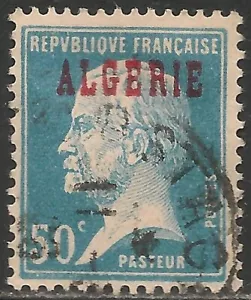 Argelia #22 (A23a) en muy buen estado usado - 1924 50c Louis Pasteur - sobreimpreso - Imagen 1 de 1