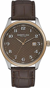 Kenneth Cole New York KC50841009 Men's Analog Watch Brown Leather Strap - Picture 1 of 1