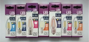 Candle Light Bulbs 25w / 40w Watt LED Equivalent B22 E14 B15 E27 Bayonet / Screw - Picture 1 of 22