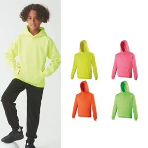AWDis Niños Sudadera con Capucha Eléctrica - Niños/Niñas Brillante Colorido Destacar Sudadera con Capucha | 3-13 - Imagen 1 de 15