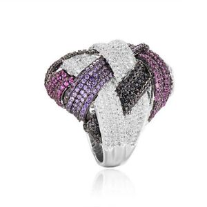Geometric Cubic Zirconia Metal Rings Women Fashion Accessories Jewelry Ring 1pc