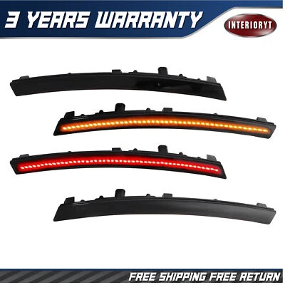 For Chevy Corvette C7 2014-2019 Smoked LED Side Marker Light Lamp Red Amber 4PCS - Image 1 of 4