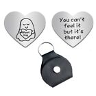 Pu Cover Heart Keychain Stainless Steel Little Pocket Hug From Mummy Keyring