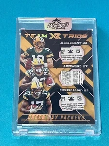 2018 Panini XR Team Trios 1/1 – Rodgers, Adams, Moore - Picture 1 of 3