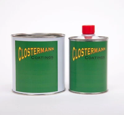 CLOSTERMANN COATINGS 1.5L 2K Jet Black Satin Finish Car Bike Paint Spray Kit inc Fast 2K Activator