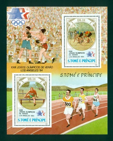 St. Thomas & Prince Scott #725a//725c MNH S/S OLYMPICS 1984 Los Angeles $$ Cover