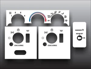 1998-2005 Chevrolet S10 Sonoma White Heater Control Overlay HVAC - Picture 1 of 1