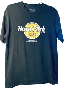 Hard Rock Cafe Amsterdam T-Shirt schwarz 100% Baumwolle Grafik - Größe L - Bild 1 von 4
