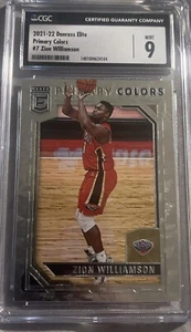 2021-22 Donruss Elite - Primary Colors #7 Zion Williamson CGC Mint 9 - Pelicans - Picture 1 of 2
