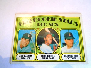 1972 Topps Rookie Stars Red Sox Carlton Fisk/Cecil Cooper/Mike Garman # 79 EXMT - Imagen 1 de 3