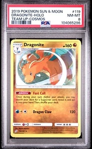 2019 Pokemon Sun & Moon Team Up Cosmos Dragonite Holo #119 PSA 8 - Bild 1 von 2