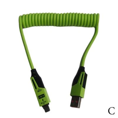 65W Spring Short Data Cable 6A USB Type C Spring Telescopic Quick Charger D2P3 - Image 1 of 4