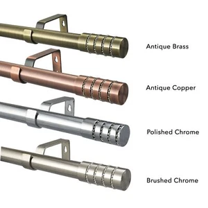 Extendable Curtain Pole Rod 28mm Large 60mm Malmo Finials & Heavy Duty Fittings - Picture 1 of 6