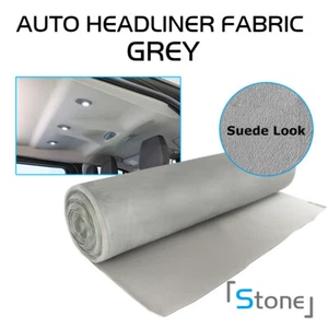 Telas de techo de gamuza gris 128" L x 60" W 1/8" con respaldo de espuma para automóvil flacidez reemplazar - Imagen 1 de 13