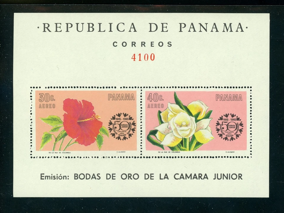 Panamá Michel BL #45 MNH S/S Flores Junior Cámara de Comercio $$ Foto 1 de 1