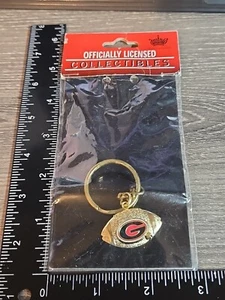 Gold Aminco Georgia Bulldogs Round Metal Key Chain NCAA Licensed J6 - Picture 1 of 2
