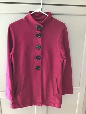 Neon Buddha Cotton Blend 5 Big Button Jacket Size M Raspberry - Imagem 1 de 4