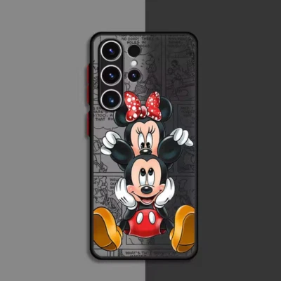 Funda de silicona para teléfono Samsung Disney Mickey Minnie Mouse - Funda mate de dibujos animados Foto 1 de 4