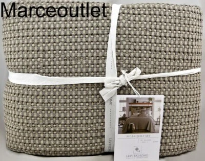 Juego de 2 almohadas y fundas de almohada Levtex Mills Waffle KING Edredón Deco 20" X 20" Taupe Foto 1 de 4