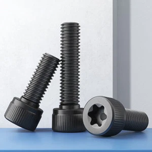 Vite antifurto M6 M8 M10 Torx bulloni testa cilindrica viti zigrinate nero - Foto 1 di 4