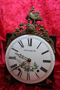 Original französische Hähnchen  Comtoise Coq  offenes Medalion Hinter-Pendel - Bild 1 von 11