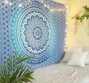 Wall Hanging Hippie Mandala Tapestry Bohemian Indian Ethnic Dorm Decor Bedspread - Picture 1 of 11