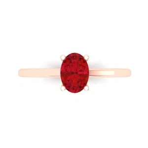 1 Karat ovaler Schnitt Turmalin Edelstein Hochzeit Designer Braut Versprechen Ring 14k Roségold - Bild 1 von 11
