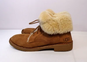 UGG Damen Quincy braun Wildleder Schnürung Winter faltbar Stiefeletten Größe US 7 - Bild 1 von 11