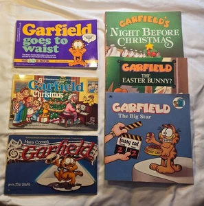Garfield Buch 6 Stück 80er Jahre Comic Bilderbuch Weihnachten Ostern Taschenbuch - Bild 1 von 24
