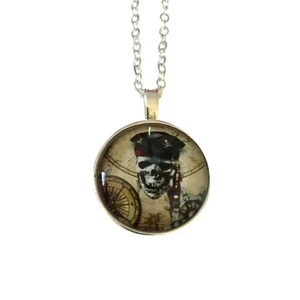 Collar Colgante Cúpula Cabeza Calavera Pirata - Imagen 1 de 1