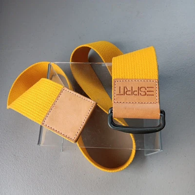 NOS ESPRIT Yellow Canvas Woven D Ring Belt Medium 40" Vintage Preppy Festival - Image 1 of 4