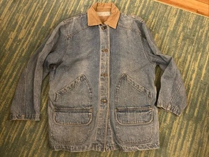Vintage Kenji Denim Barn Coat Chore Jacket  Work Jean Corduroy Mens M - Picture 1 of 7