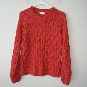 Boden Coral Pink Fluffy Jumper Textured Open Crochet Knit Wool Alpaca Blend US 8 - Picture 1 of 5
