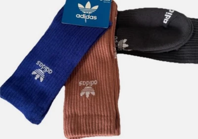 Calcetines Adidas Originales Trifolio Para Hombre Grandes 3 Pares Crew Azul Marrón Gris Nuevos con Etiquetas Foto 1 de 4